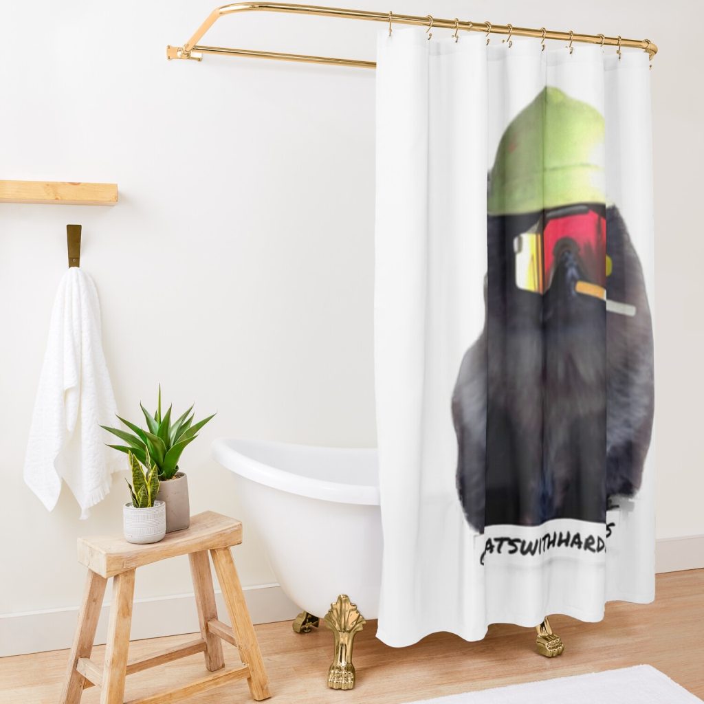 Cig Cat Shower Curtain Official Subtronics Merch