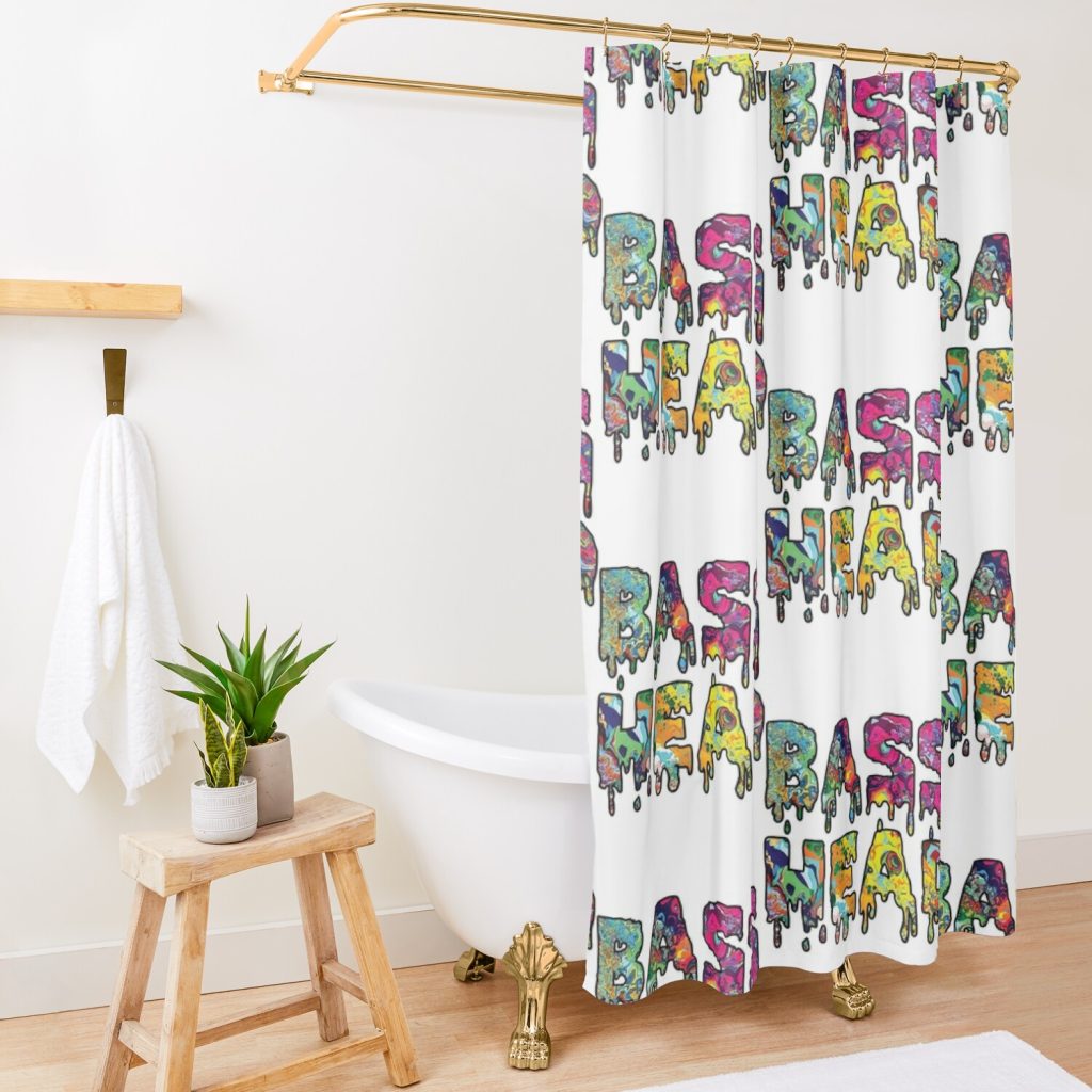 Bass Head Trippy Drip Shower Curtain Official Subtronics Merch